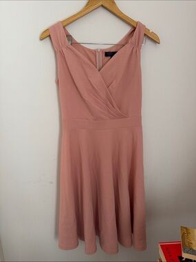 Sleeveless Dusty Rose Fit & Flare Dress